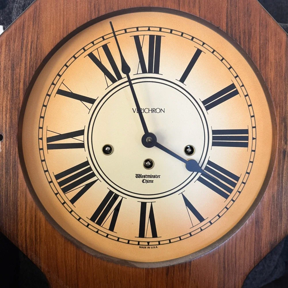 Verichron Westminster Chime Wood Wall Clock Schoolhouse Regulator 182121 382